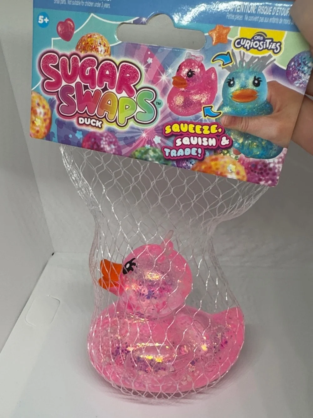 Sugar Swaps Pink Glitter Duck Squeeze Toy